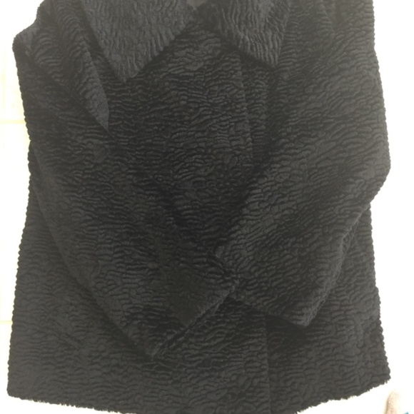 Talbots faux Persian lamb.Black size M Petite.Black jacket - Picture 6 of 16